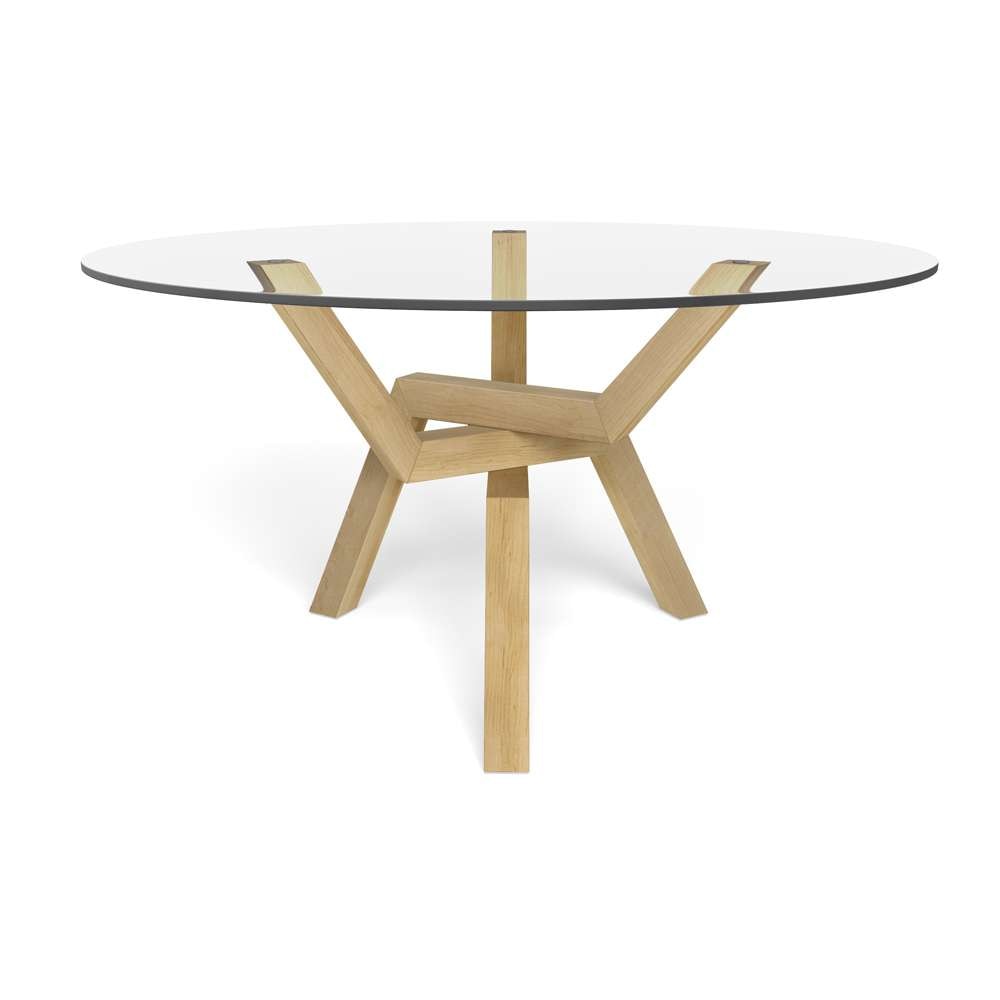 Saloom Furniture - Cleo Glass Dining Table 60 x 60 x 29 in Natural - GCFO-6060-CLEO-Natural-G veiw 2