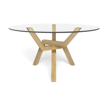 Saloom Furniture - Cleo Glass Dining Table 60 x 60 x 29 in Natural - GCFO-6060-CLEO-Natural-G veiw 2