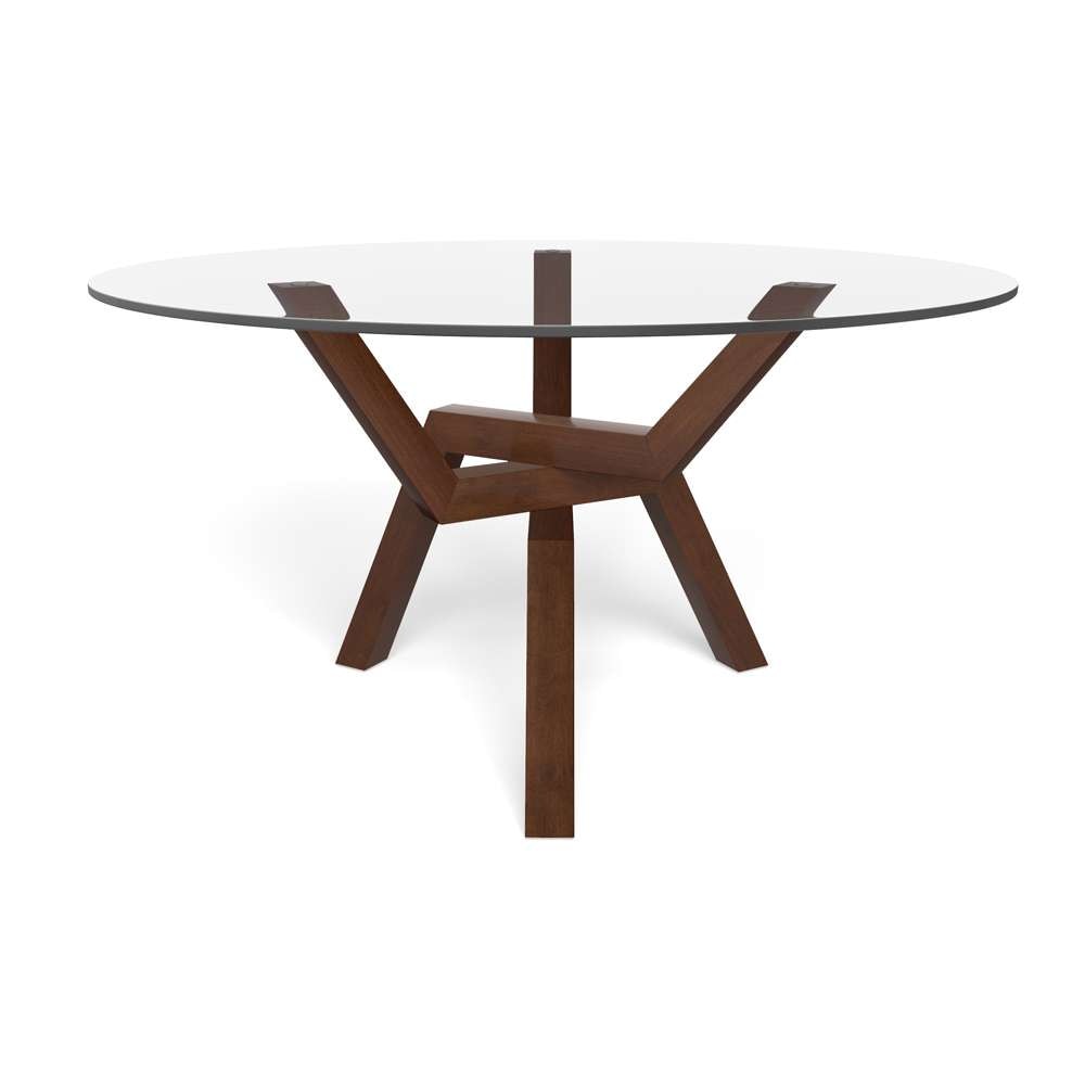 Saloom Furniture - Cleo Glass Dining Table 60 x 60 x 29 in Walnut - GCFO-6060-CLEO-Walnut-G veiw 2