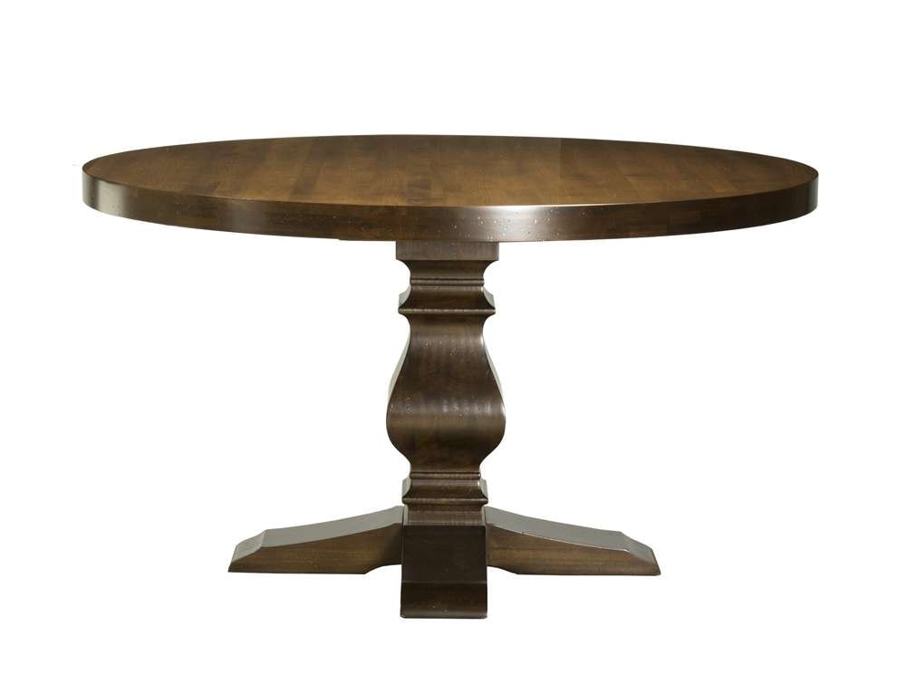 Saloom Furniture - Kent Pedestal Dining Table 54 x 54 x 29 in Distressed Walnut - MDWO-5454-KEN-Distressed-Walnut-G veiw 2