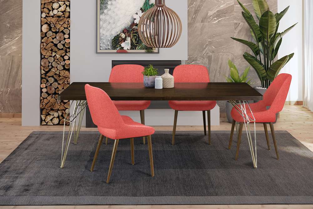 Saloom Furniture - L.E.M. Dining Table 42 x 60 x 29 in Java - MAWI-4260-LEM-Java-G veiw 5