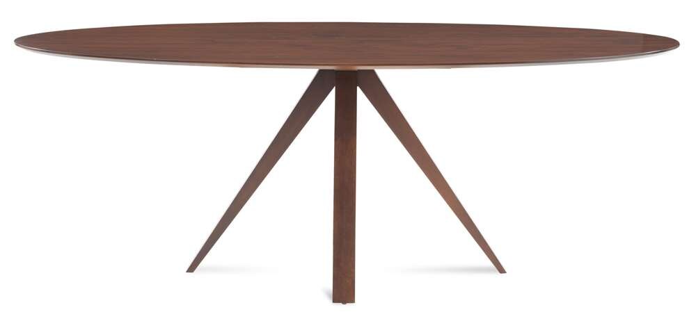 Saloom Furniture - Nova Ellipse Dining Table 42 x 80 x 29 in Walnut - SKWE-4280-NOV-Walnut-G veiw 2