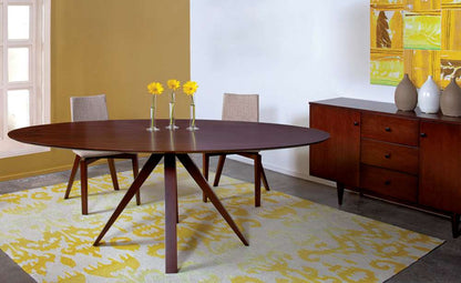 Saloom Furniture - Nova Ellipse Dining Table 42 x 80 x 29 in Walnut - SKWE-4280-NOV-Walnut-G veiw 4