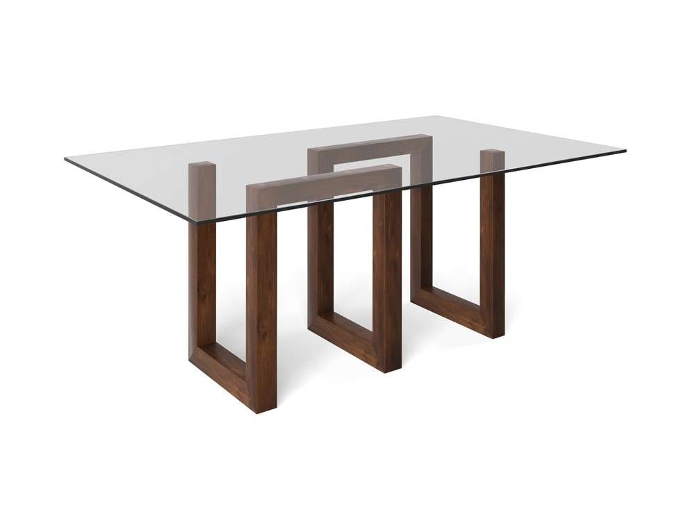 Saloom Furniture - Serpent Glass Dining Table 44 x 60 x 29 in Java - GCFS-4460-SER-Java-G veiw 1