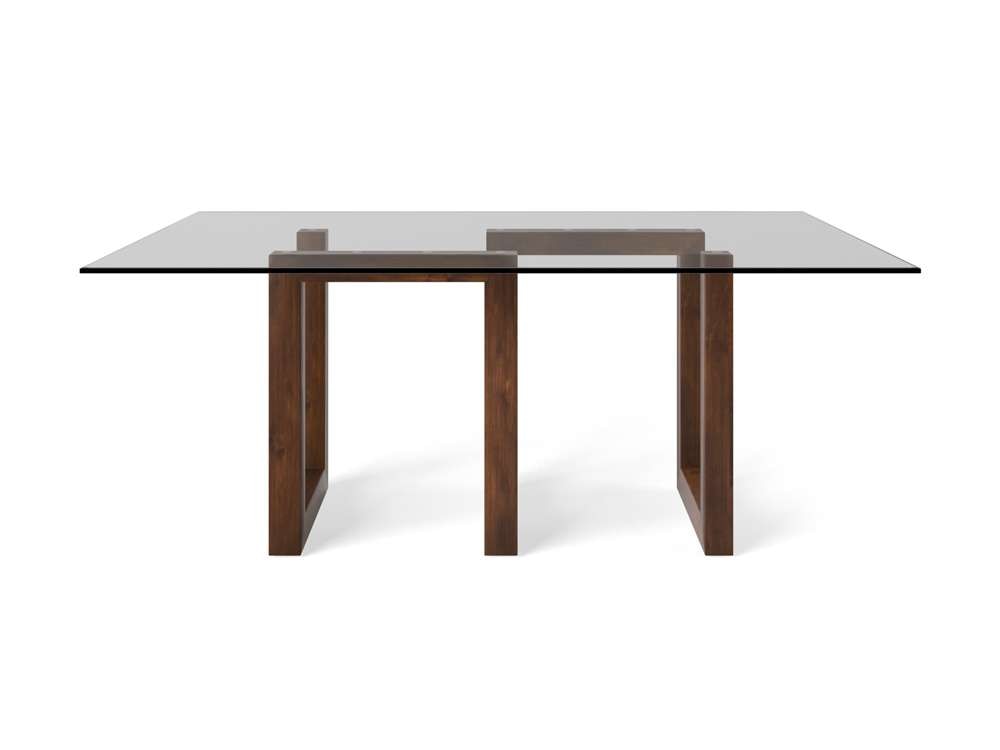 Saloom Furniture - Serpent Glass Dining Table 44 x 60 x 29 in Java - GCFS-4460-SER-Java-G veiw 2