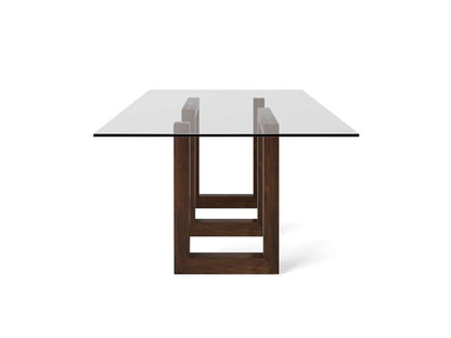 Saloom Furniture - Serpent Glass Dining Table 44 x 60 x 29 in Java - GCFS-4460-SER-Java-G veiw 3