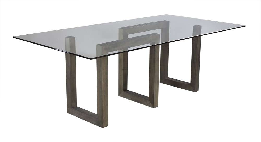 Saloom Furniture - Serpent Glass Dining Table 44 x 60 x 29 in Nantucket - GCFS-4460-SER-Nantucket-G veiw 1