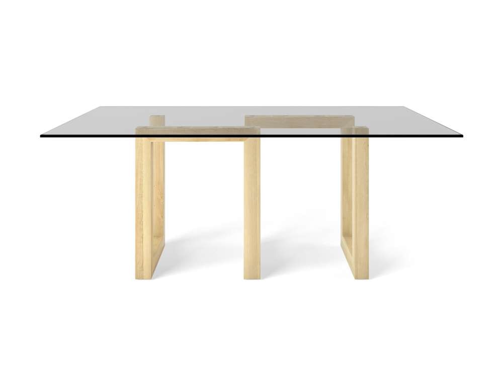 Saloom Furniture - Serpent Glass Dining Table 44 x 60 x 29 in Natural - GCFS-4460-SER-Natural-G veiw 2