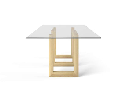 Saloom Furniture - Serpent Glass Dining Table 44 x 60 x 29 in Natural - GCFS-4460-SER-Natural-G veiw 3