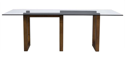 Saloom Furniture - Serpent Glass Dining Table 44 x 60 x 29 in Walnut - GCFS-4460-SER-Walnut-G veiw 2