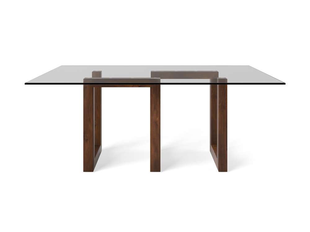 Saloom Furniture - Serpent Glass Dining Table 44 x 72 x 29 in Java - GCFS-4472-SER-Java-G veiw 2