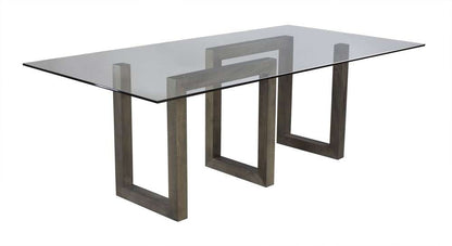 Saloom Furniture - Serpent Glass Dining Table 44 x 72 x 29 in Nantucket - GCFS-4472-SER-Nantucket-G veiw 1
