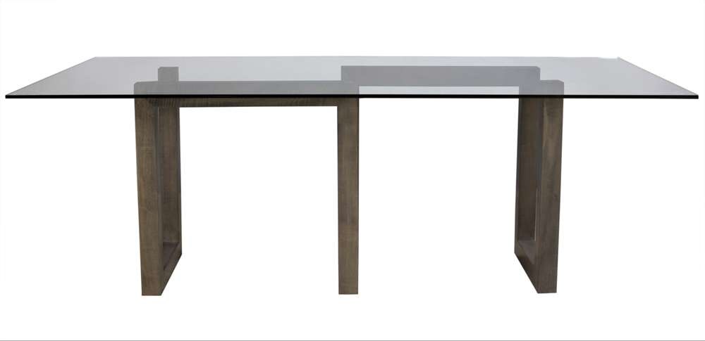 Saloom Furniture - Serpent Glass Dining Table 44 x 72 x 29 in Nantucket - GCFS-4472-SER-Nantucket-G veiw 2
