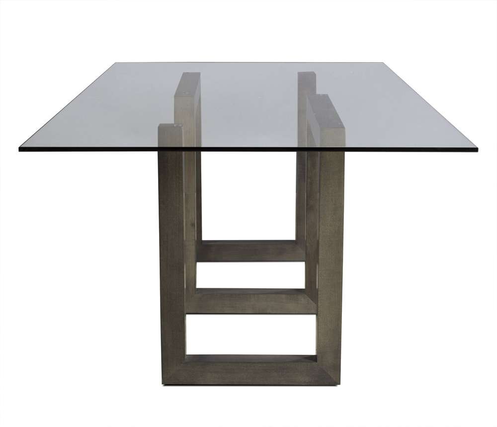 Saloom Furniture - Serpent Glass Dining Table 44 x 72 x 29 in Nantucket - GCFS-4472-SER-Nantucket-G veiw 3