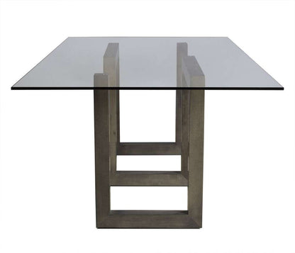 Saloom Furniture - Serpent Glass Dining Table 44 x 72 x 29 in Nantucket - GCFS-4472-SER-Nantucket-G veiw 3