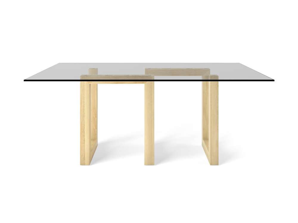 Saloom Furniture - Serpent Glass Dining Table 44 x 72 x 29 in Natural - GCFS-4472-SER-Natural-G veiw 2