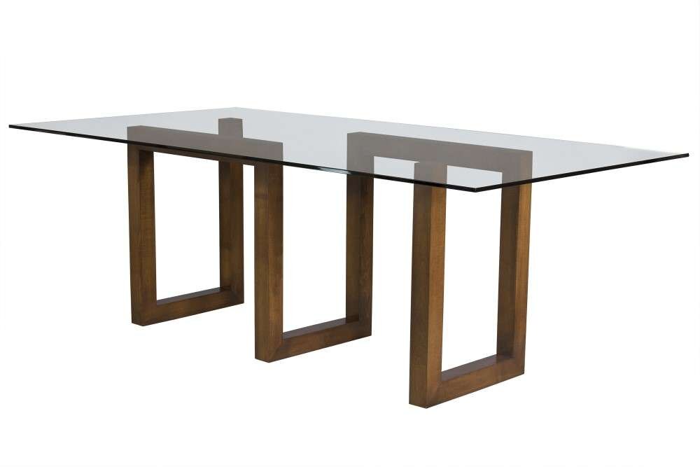 Saloom Furniture - Serpent Glass Dining Table 44 x 72 x 29 in Walnut - GCFS-4472-SER-Walnut-G veiw 1
