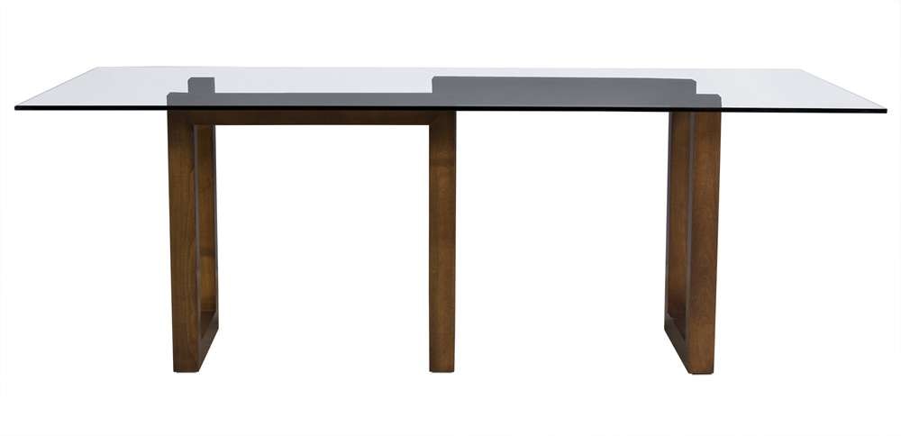 Saloom Furniture - Serpent Glass Dining Table 44 x 72 x 29 in Walnut - GCFS-4472-SER-Walnut-G veiw 2