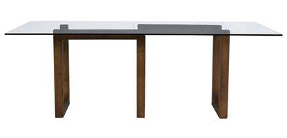 Saloom Furniture - Serpent Glass Dining Table 44 x 72 x 29 in Walnut - GCFS-4472-SER-Walnut-G veiw 2