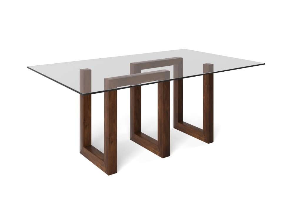 Saloom Furniture - Serpent Glass Dining Table 44 x 84 x 29 in Java - GCFS-4484-SER-Java-G veiw 1