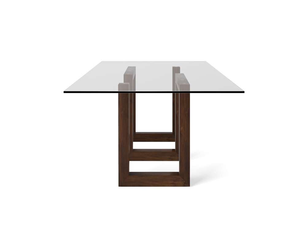 Saloom Furniture - Serpent Glass Dining Table 44 x 84 x 29 in Java - GCFS-4484-SER-Java-G veiw 3
