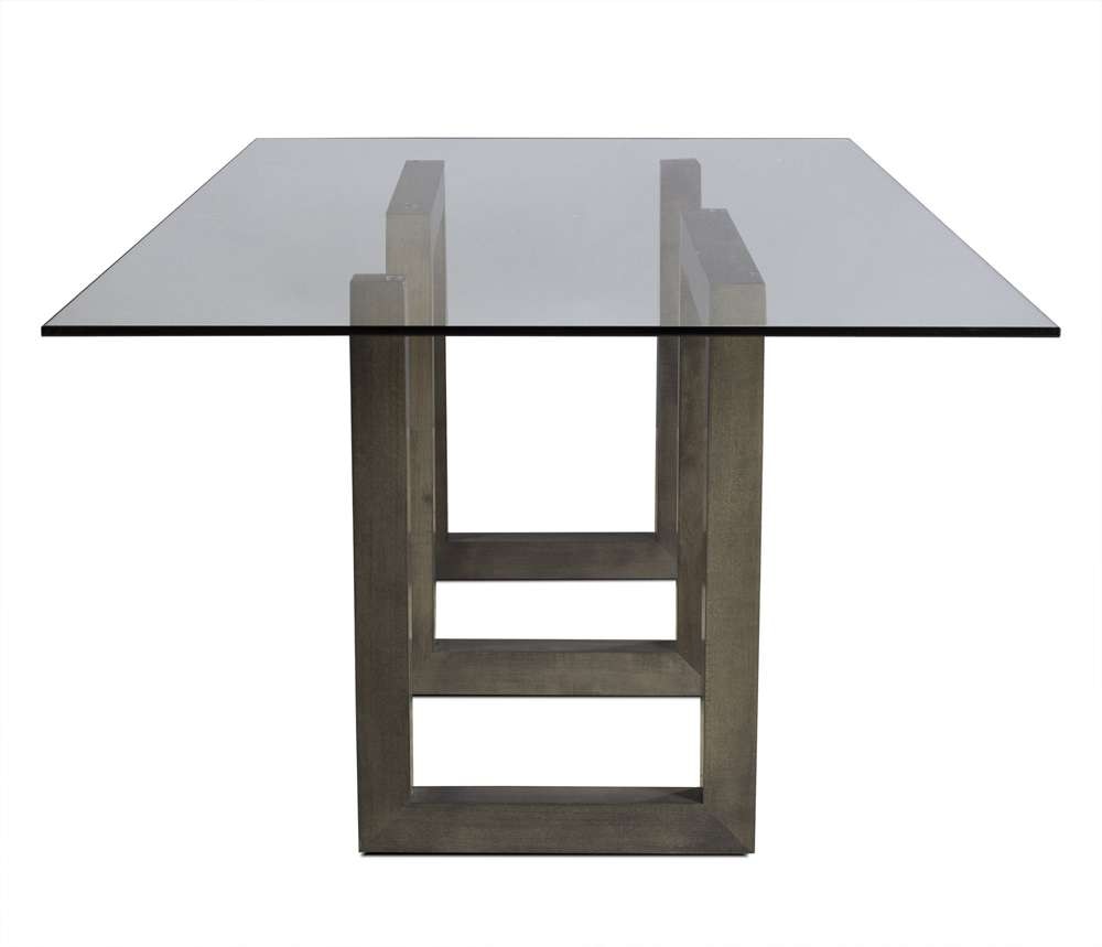 Saloom Furniture - Serpent Glass Dining Table 44 x 84 x 29 in Nantucket - GCFS-4484-SER-Nantucket-G veiw 3
