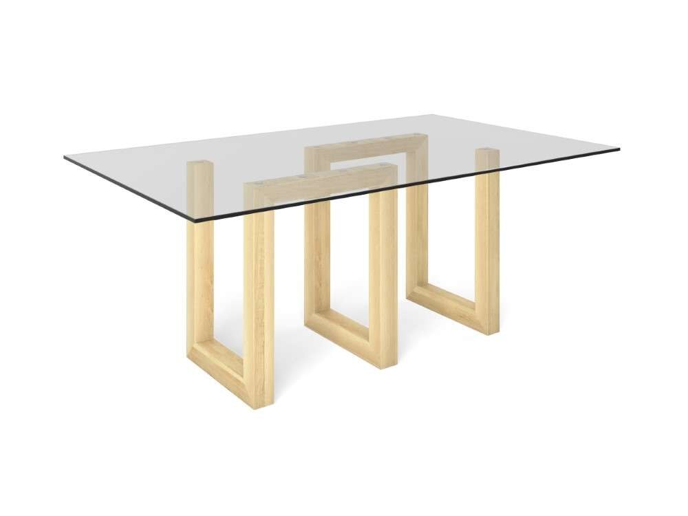 Saloom Furniture - Serpent Glass Dining Table 44 x 84 x 29 in Natural - GCFS-4484-SER-Natural-G veiw 1