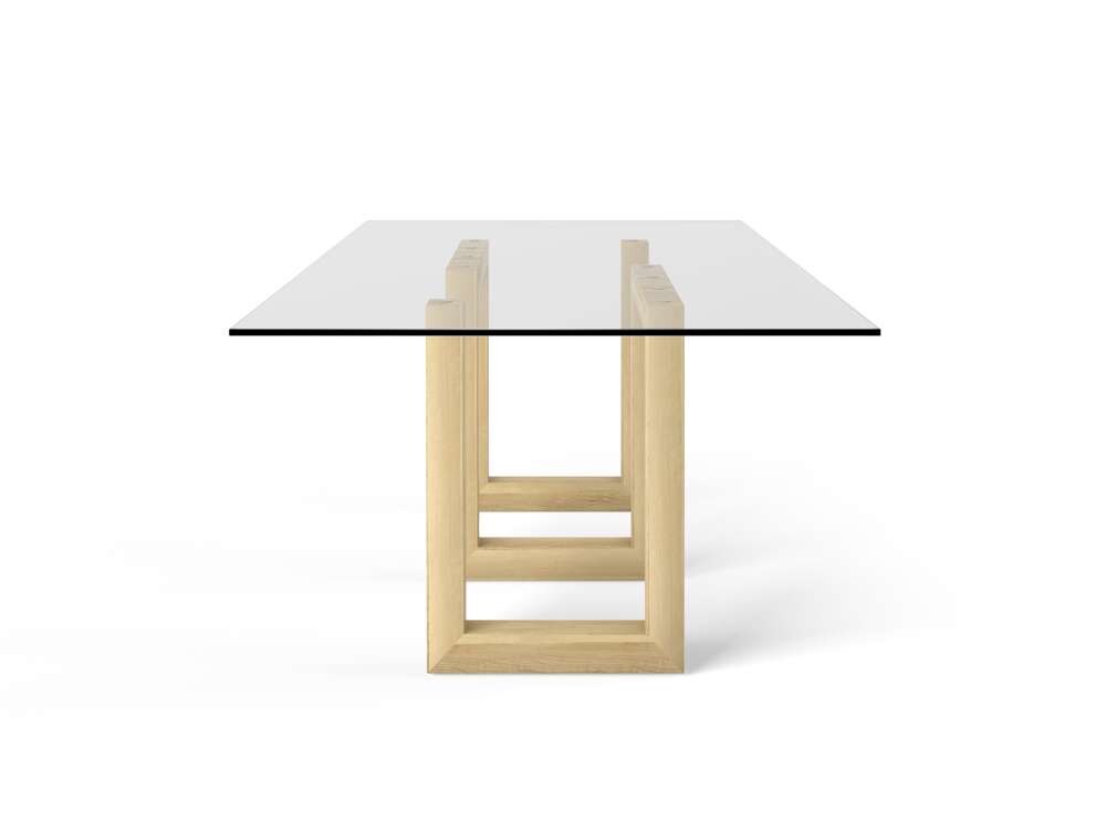 Saloom Furniture - Serpent Glass Dining Table 44 x 84 x 29 in Natural - GCFS-4484-SER-Natural-G veiw 3