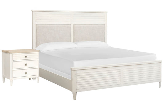 Salt Life Home - Echo Isles Sea Pearl And Driftwood California King Upholstered Panel Bed With Nightstand - B6310-75-KIT1 view 1