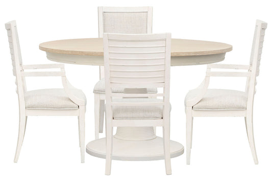 Salt Life Home - Echo Isles Sea Pearl And Driftwood Extendable 54" Round Dining Table With 2 Side Chairs And 2 Arm Chairs - D6310-24-KIT7 view 1
