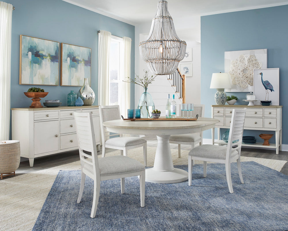Salt Life Home - Echo Isles Sea Pearl And Driftwood Extendable 54" Round Dining Table With 4 Arm Chairs And Buffet - D6310-24-KIT6 view 10