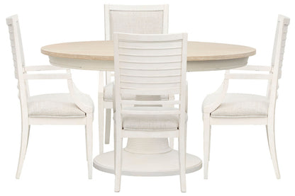 Salt Life Home - Echo Isles Sea Pearl And Driftwood Extendable 54" Round Dining Table With 4 Arm Chairs - D6310-24-KIT4 view 1