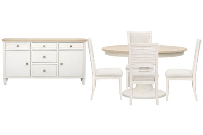 Salt Life Home - Echo Isles Sea Pearl And Driftwood Extendable 54" Round Dining Table With 4 Side Chairs And Buffet - D6310-24-KIT3 view 1