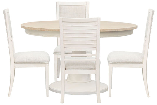 Salt Life Home - Echo Isles Sea Pearl And Driftwood Extendable 54" Round Dining Table With 4 Side Chairs - D6310-24-KIT1 view 1