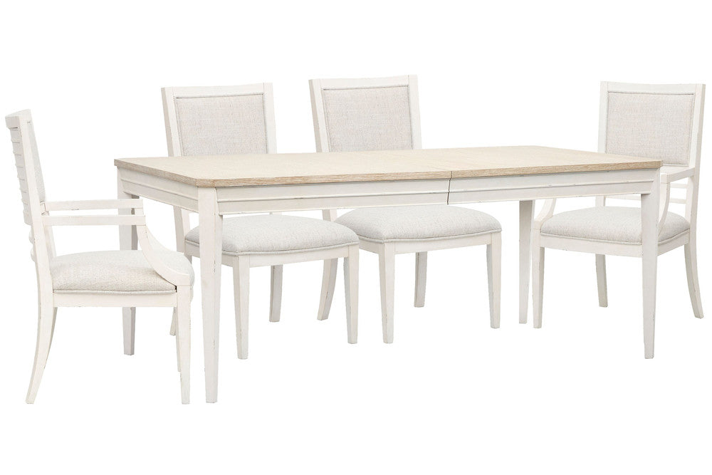 Salt Life Home - Echo Isles Sea Pearl And Driftwood Extendable Rectangular Dining Table With 2 Side Chairs And 2 Arm Chairs - D6310-20-KIT13 view 1