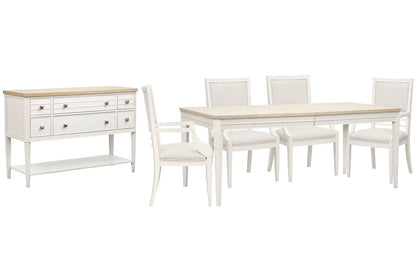 Salt Life Home - Echo Isles Sea Pearl And Driftwood Extendable Rectangular Dining Table With 4 Arm Chairs And Sideboard - D6310-20-KIT8 view 1