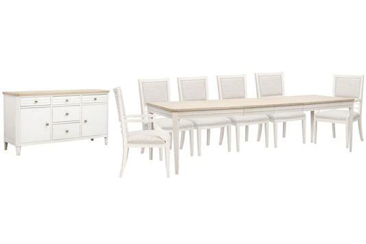 Salt Life Home - Echo Isles Sea Pearl And Driftwood Extendable Rectangular Dining Table With 4 Side Chairs 2 Arm Chairs And Buffet - D6310-20-KIT18 view 1