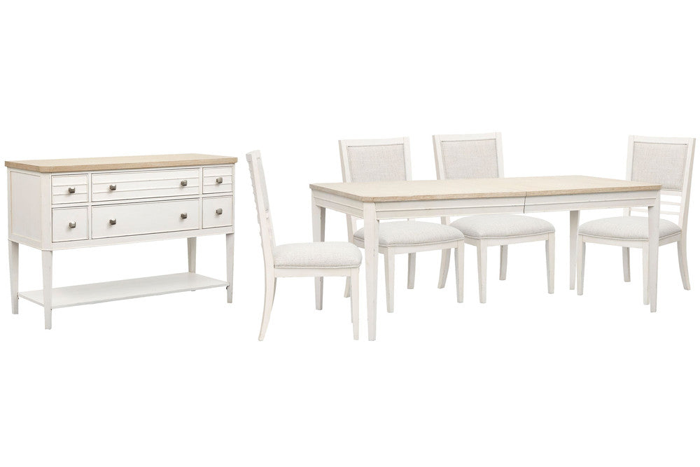 Salt Life Home - Echo Isles Sea Pearl And Driftwood Extendable Rectangular Dining Table With 4 Side Chairs And Sideboard - D6310-20-KIT2 view 1