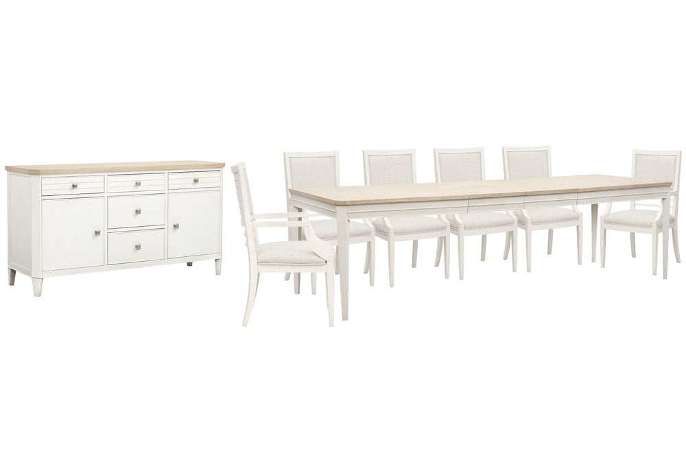 Salt Life Home - Echo Isles Sea Pearl And Driftwood Extendable Rectangular Dining Table With 6 Arm Chairs And Buffet - D6310-20-KIT12 view 1