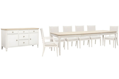 Salt Life Home - Echo Isles Sea Pearl And Driftwood Extendable Rectangular Dining Table With 6 Arm Chairs And Buffet - D6310-20-KIT12 view 1