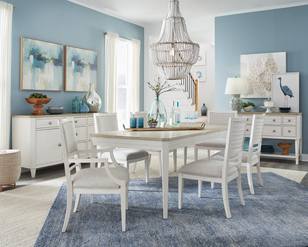 Salt Life Home - Echo Isles Sea Pearl And Driftwood Extendable Rectangular Dining Table With 6 Arm Chairs - D6310-20-KIT10 view 9