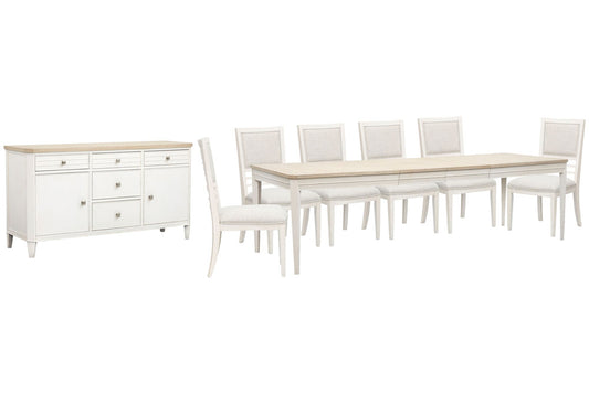 Salt Life Home - Echo Isles Sea Pearl And Driftwood Extendable Rectangular Dining Table With 6 Side Chairs And Buffet - D6310-20-KIT6 view 1