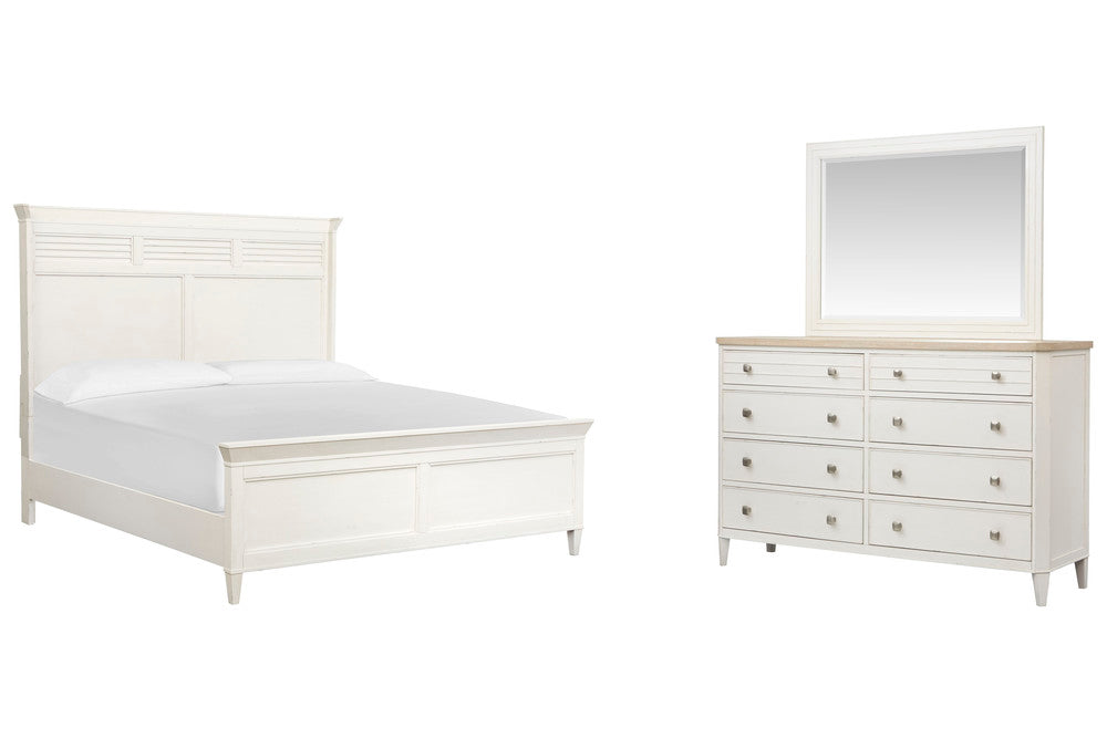 Salt Life Home - Echo Isles Sea Pearl And Driftwood King Classic Panel Bed And Drawer Dresser With Landscape Mirror - B6310-67-KIT3 view 1
