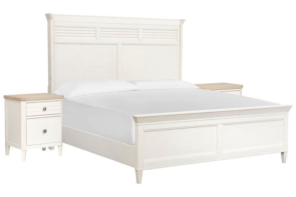 Salt Life Home - Echo Isles Sea Pearl And Driftwood King Classic Panel Bed With 2 Telephone Tables - B6310-67-KIT7 view 1