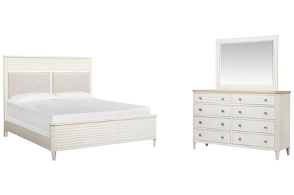 Salt Life Home - Echo Isles Sea Pearl And Driftwood King Upholstered Panel Bed And Drawer Dresser With Landscape Mirror - B6310-65-KIT3 view 1