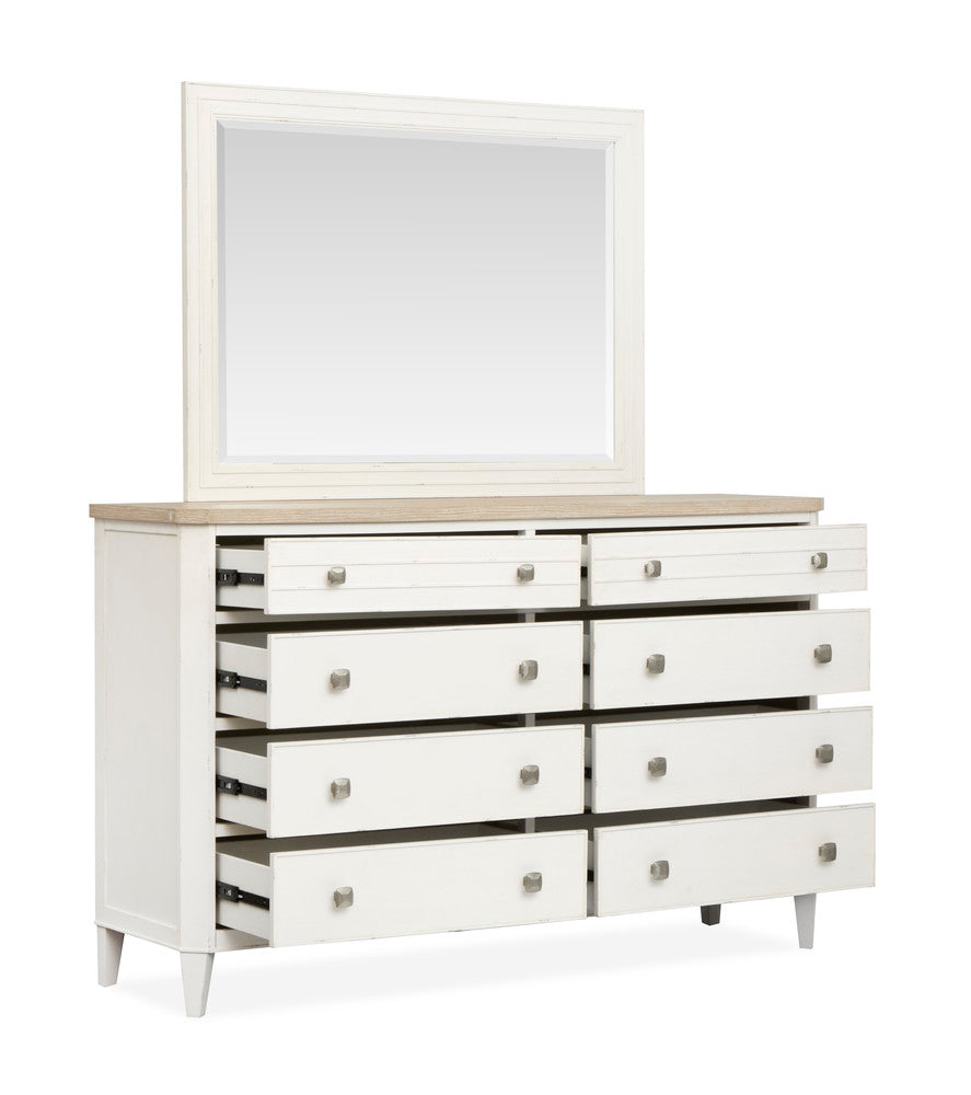 Salt Life Home - Echo Isles Sea Pearl And Driftwood King Upholstered Panel Bed And Drawer Dresser With Landscape Mirror - B6310-65-KIT3 view 8