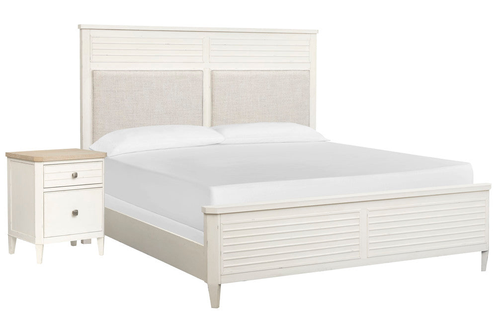 Salt Life Home - Echo Isles Sea Pearl And Driftwood King Upholstered Panel Bed With Telephone Table - B6310-65-KIT6 view 1