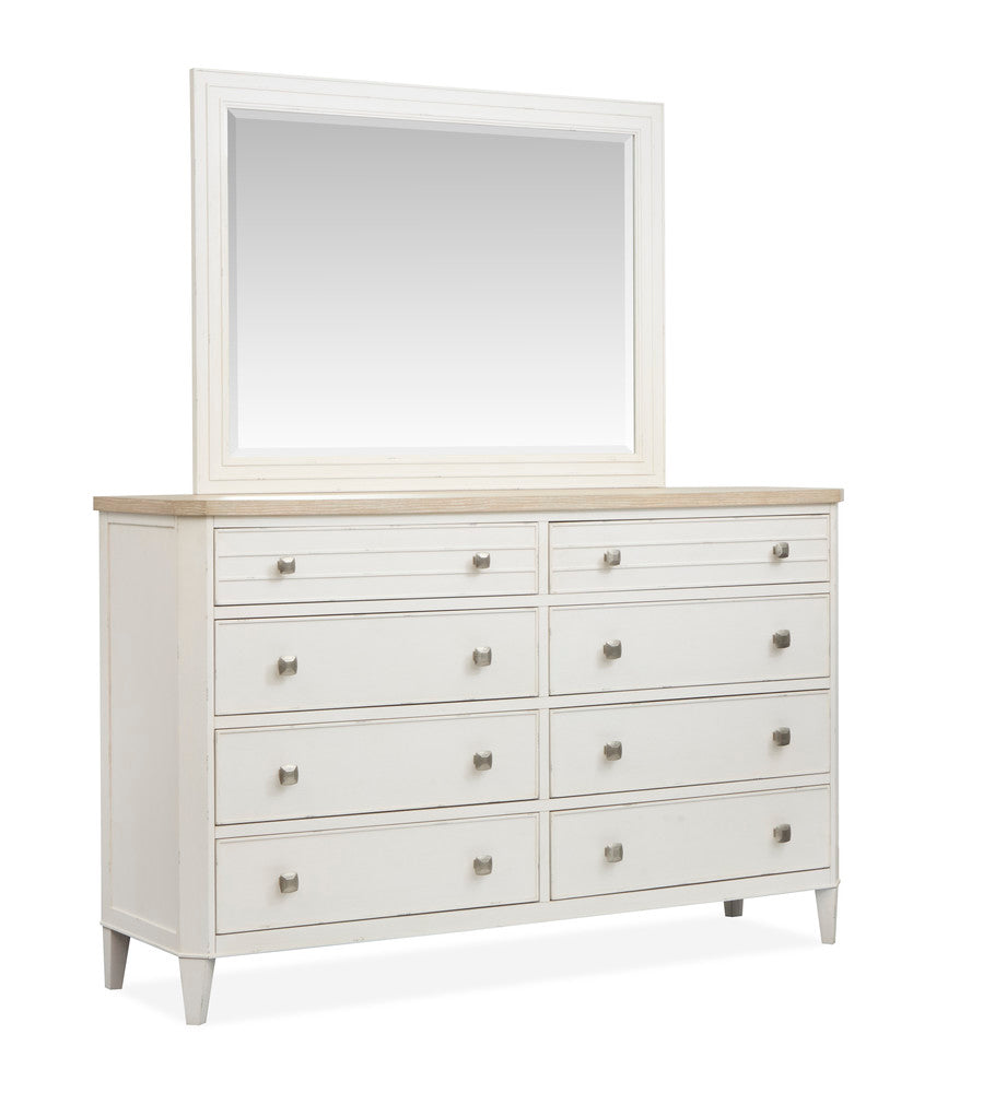 Salt Life Home - Echo Isles Sea Pearl And Driftwood Queen Classic Panel Bed And Drawer Dresser With Landscape Mirror - B6310-57-KIT3 view 5