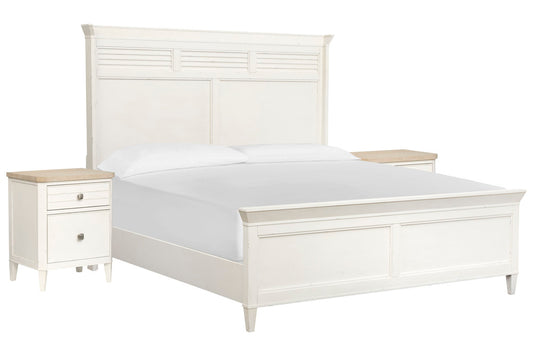 Salt Life Home - Echo Isles Sea Pearl And Driftwood Queen Classic Panel Bed With 2 Telephone Tables - B6310-57-KIT7 view 1