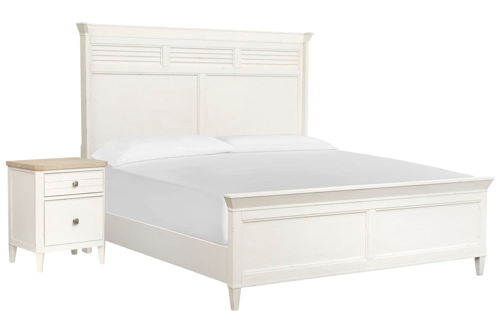 Salt Life Home - Echo Isles Sea Pearl And Driftwood Queen Classic Panel Bed With Telephone Table - B6310-57-KIT6 view 1